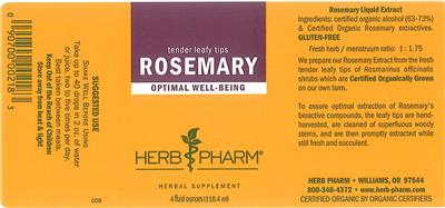 Photo of the Herb Pharm Rosemary label