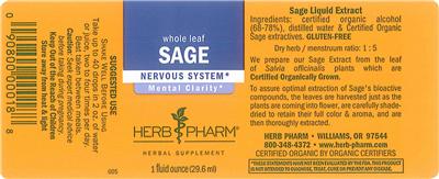 Photo of the Herb Pharm Sage label