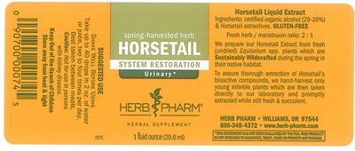 Photo of the Herb Pharm Horsetail label