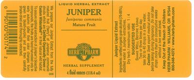 Photo of the Herb Pharm Juniper label