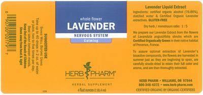 Photo of the Herb Pharm Lavender label