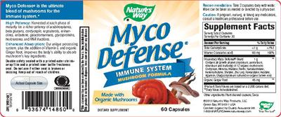 Photo of the Nature's Way Myco Defense label