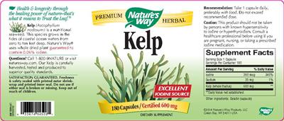 Photo of the Nature's Way Kelp label