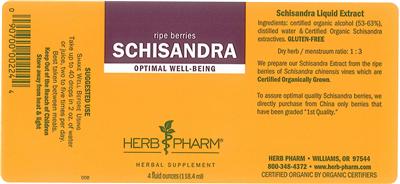 Photo of the Herb Pharm Schisandra label