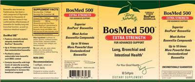 Photo of the Terry Naturally BosMed 500 Extra Strength label