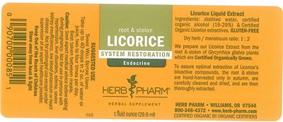 Photo of the Herb Pharm Licorice label