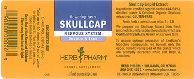 Photo of the Herb Pharm Skullcap label