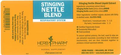 Photo of the Herb Pharm Stinging Nettle Blend label