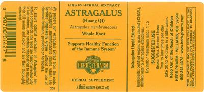 Photo of the Herb Pharm Astragalus label