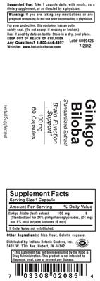 Photo of the Indiana Botanic Gardens Ginkgo Biloba label