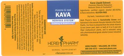 Photo of the Herb Pharm Kava label