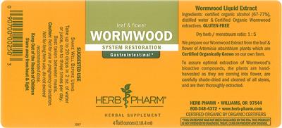 Photo of the Herb Pharm Wormwood label