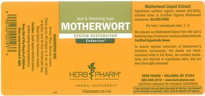 Photo of the Herb Pharm Motherwort label