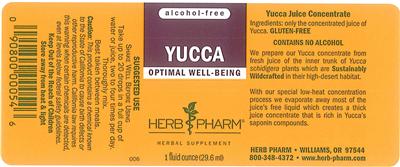 Photo of the Herb Pharm Yucca label