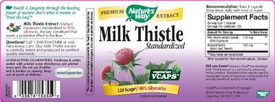 Photo of the Nature's Way Milk Thistle Standardized label