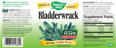Photo of the Nature's Way Bladderwrack 580 mg label