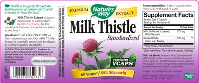 Photo of the Nature's Way Milk Thistle Standardized label