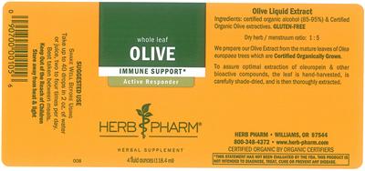 Photo of the Herb Pharm Olive label