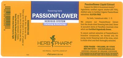 Photo of the Herb Pharm Passionflower label