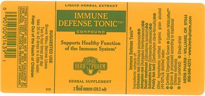 Photo of the Herb Pharm Immune Defense Tonic Compound label