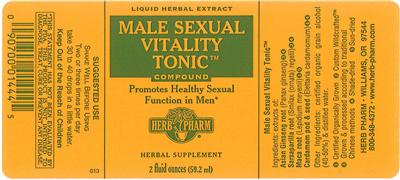 Photo of the Herb Pharm Male Sexual Vitality Tonic Compound label