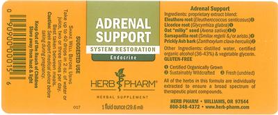Photo of the Herb Pharm Adrenal Support label