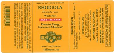 Photo of the Herb Pharm Rhodiola Alcohol-Free label