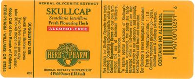 Photo of the Herb Pharm Skullcap label