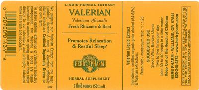 Photo of the Herb Pharm Valerian label