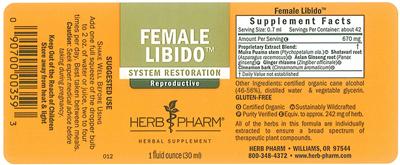 Photo of the Herb Pharm Female Libido label