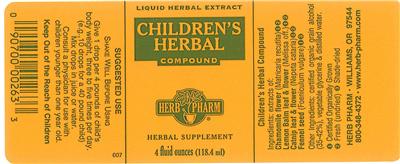 Photo of the Herb Pharm Children's Herbal Compound label