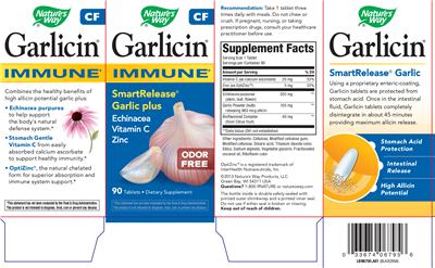 Photo of the Nature's Way Garlicin Immune label