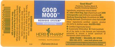 Photo of the Herb Pharm Good Mood label