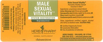 Photo of the Herb Pharm Male Sexual Vitality label