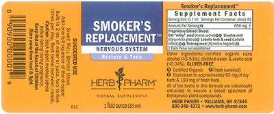 Photo of the Herb Pharm Smoker's Replacement label