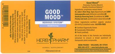 Photo of the Herb Pharm Good Mood label