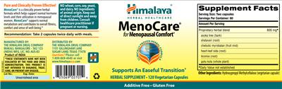Photo of the Himalaya MenoCare label