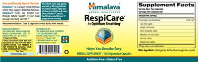 Photo of the Himalaya RespiCare label
