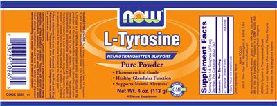Photo of the NOW L-Tyrosine label