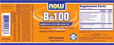 Photo of the NOW B-100 label