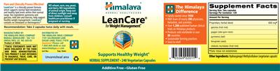 Photo of the Himalaya LeanCare label