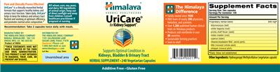 Photo of the Himalaya UriCare label