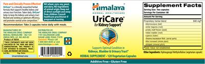 Photo of the Himalaya UriCare label