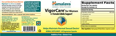 Photo of the Himalaya VigorCare for Women label