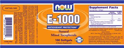 Photo of the NOW E-1000 label