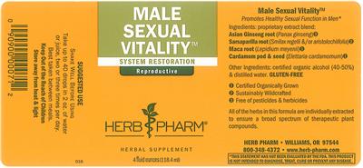 Photo of the Herb Pharm Male Sexual Vitality label
