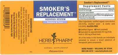 Photo of the Herb Pharm Smoker's Replacement label