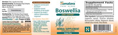Photo of the Himalaya Boswellia label