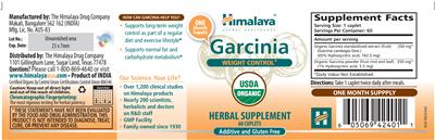 Photo of the Himalaya Garcinia Weight Control label