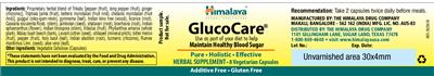 Photo of the Himalaya GlucoCare label